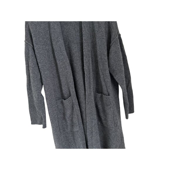 11 Honoré Womens Charcoal Gray Wool & Cashmere Open Front Long Cardigan Sweater - Picture 4 of 8